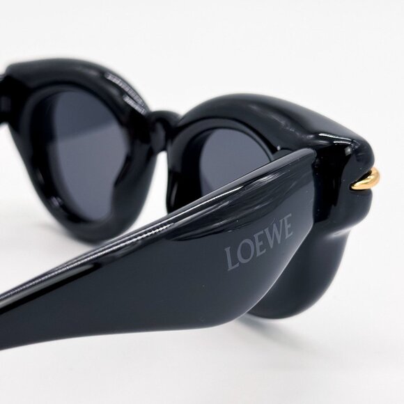 NEW LOEWE LW40118I 01A BLACK ROUND WOMEN SUNGLASSES LOEWE - Picture 8 of 11
